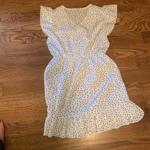 White dress with black polka dots, size medium